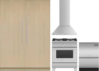 5 Piece Package Includes Refrigerator, Freezer, Range, Hood And Dishwasher